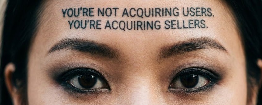 You’re not acquiring users. You’re acquiring sellers